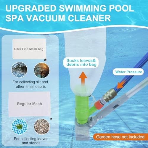 Deluxe Swimming Pool Cleaning Kit with Spa Jet Vacuum Cleaner,Brush, Semi