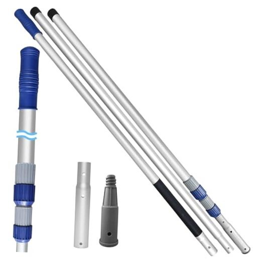15FT Pool Pole, 3-Piece Telescopic Swimming Pool Cleaning Pole 15 Foot PRO