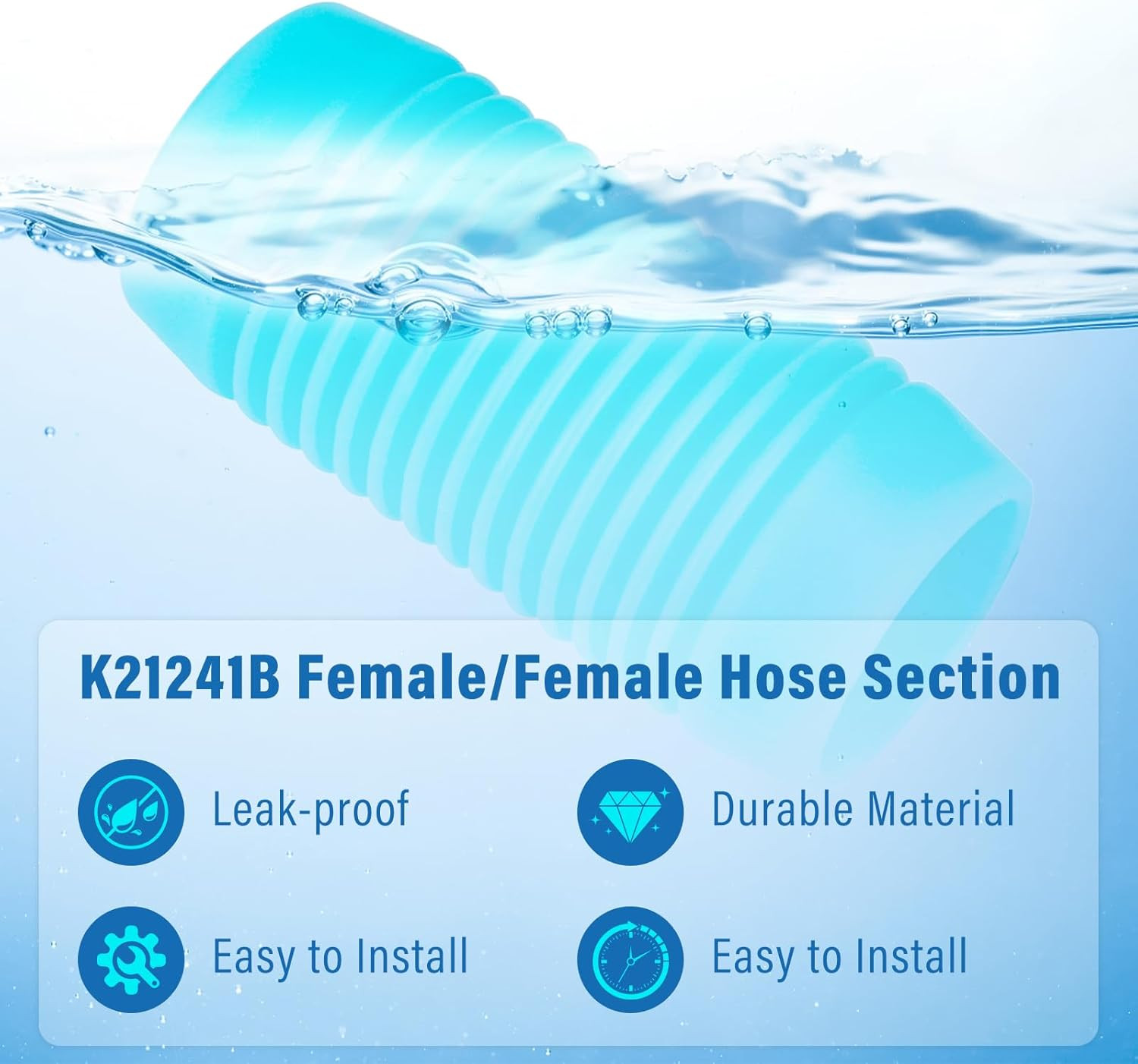 K21241B Female/Female Hose Section for Pentair Kreepy Krauly Automatic Pool and