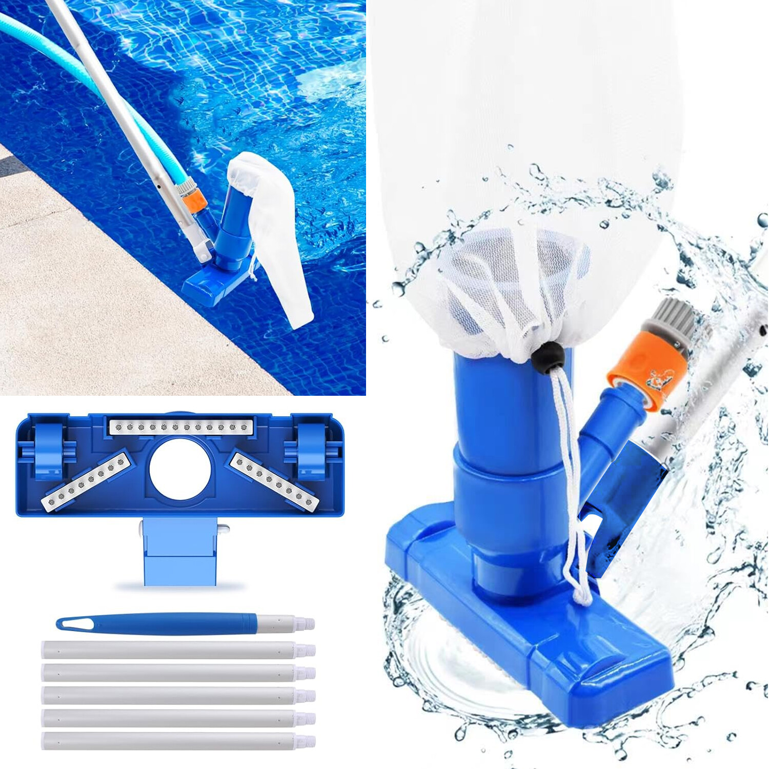 Swimming Pool Spa Suction Vacuum Head Cleaner Cleaning Kit Pool Accessories Tool