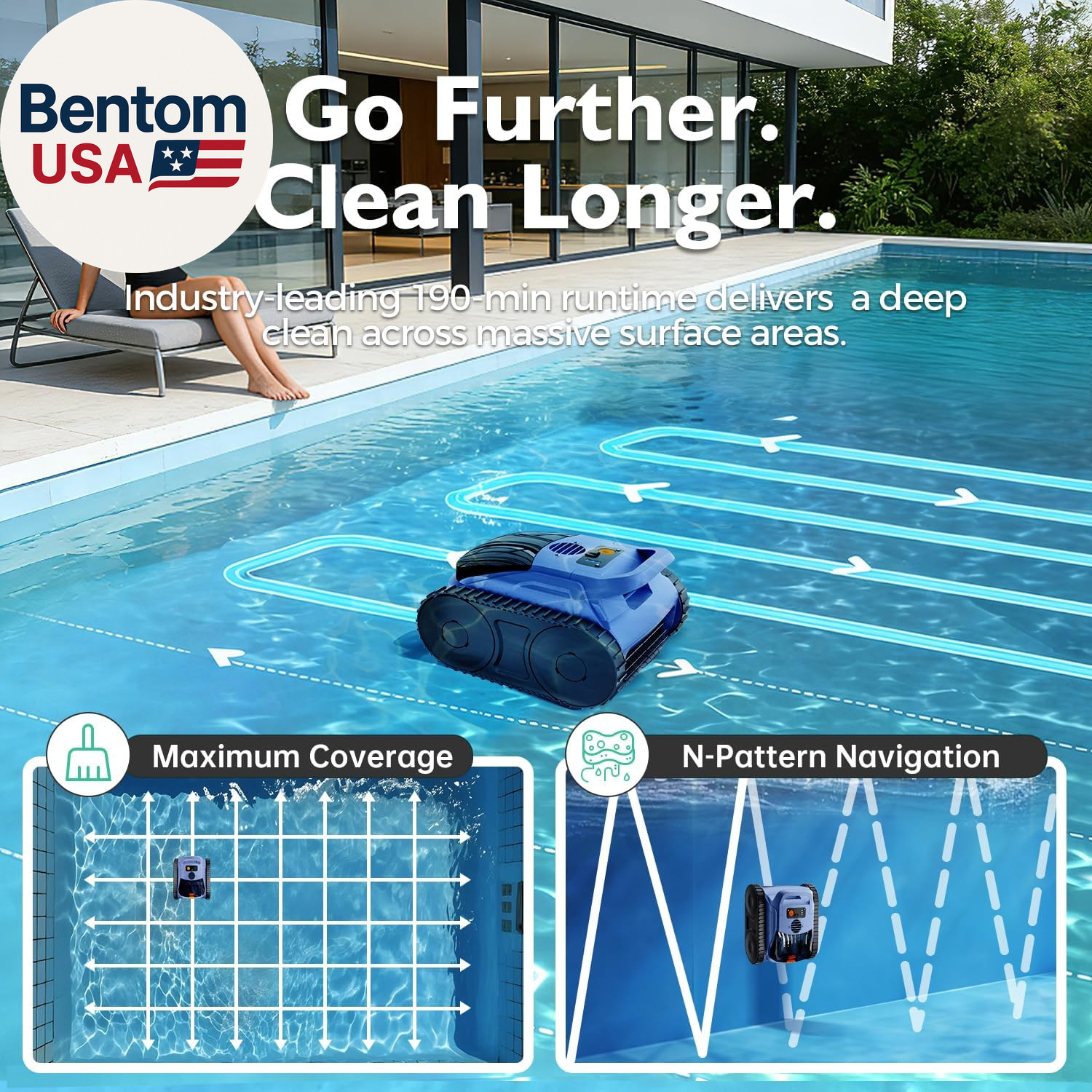 [2026 Release] Automatic Robotic Pool Vacuum for Inground & above Ground Pools,