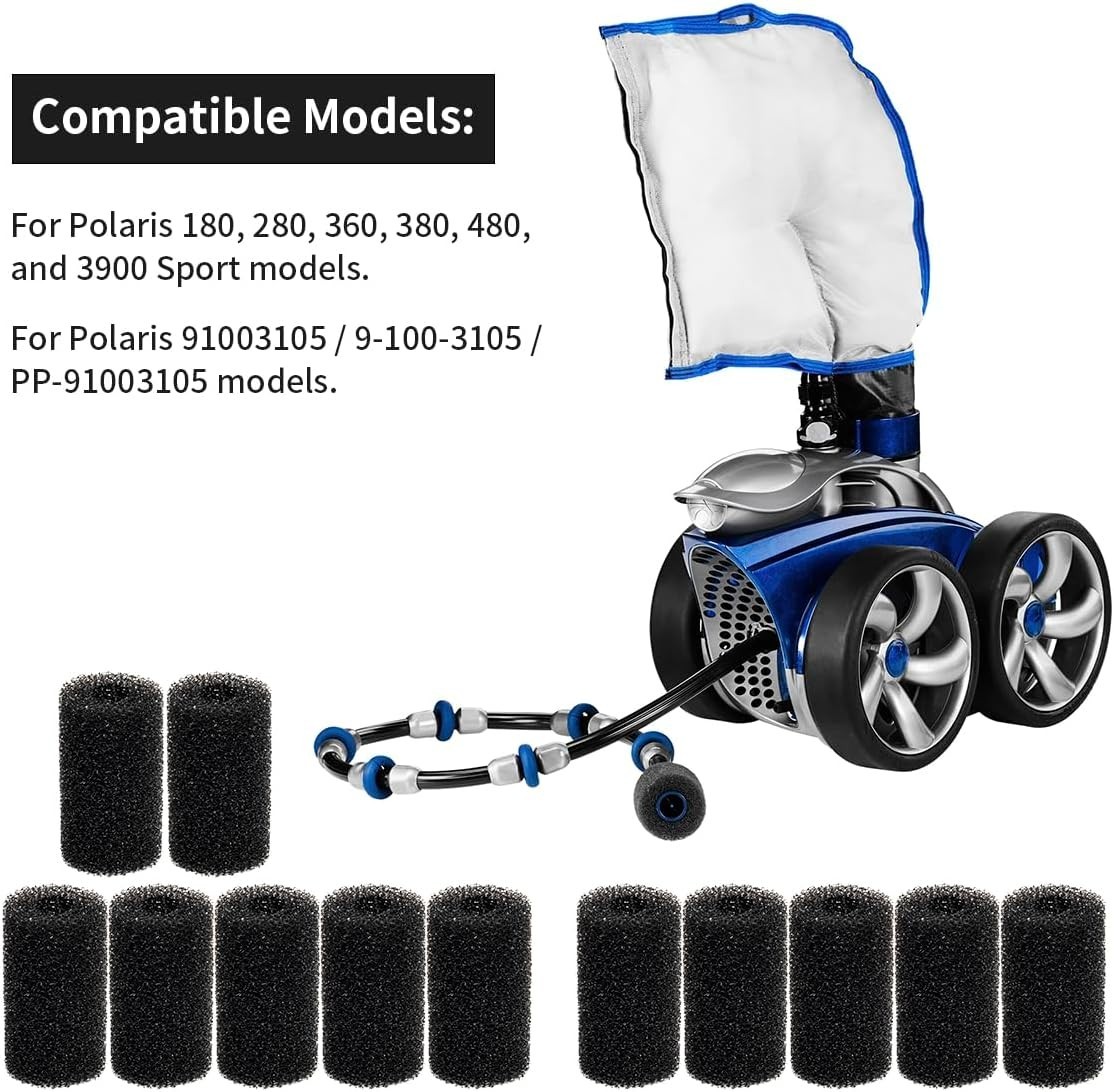 12 pcs Sweep Hose Tail Scrubbers Replacement for Sweep Pool Cleaner Compatibl…