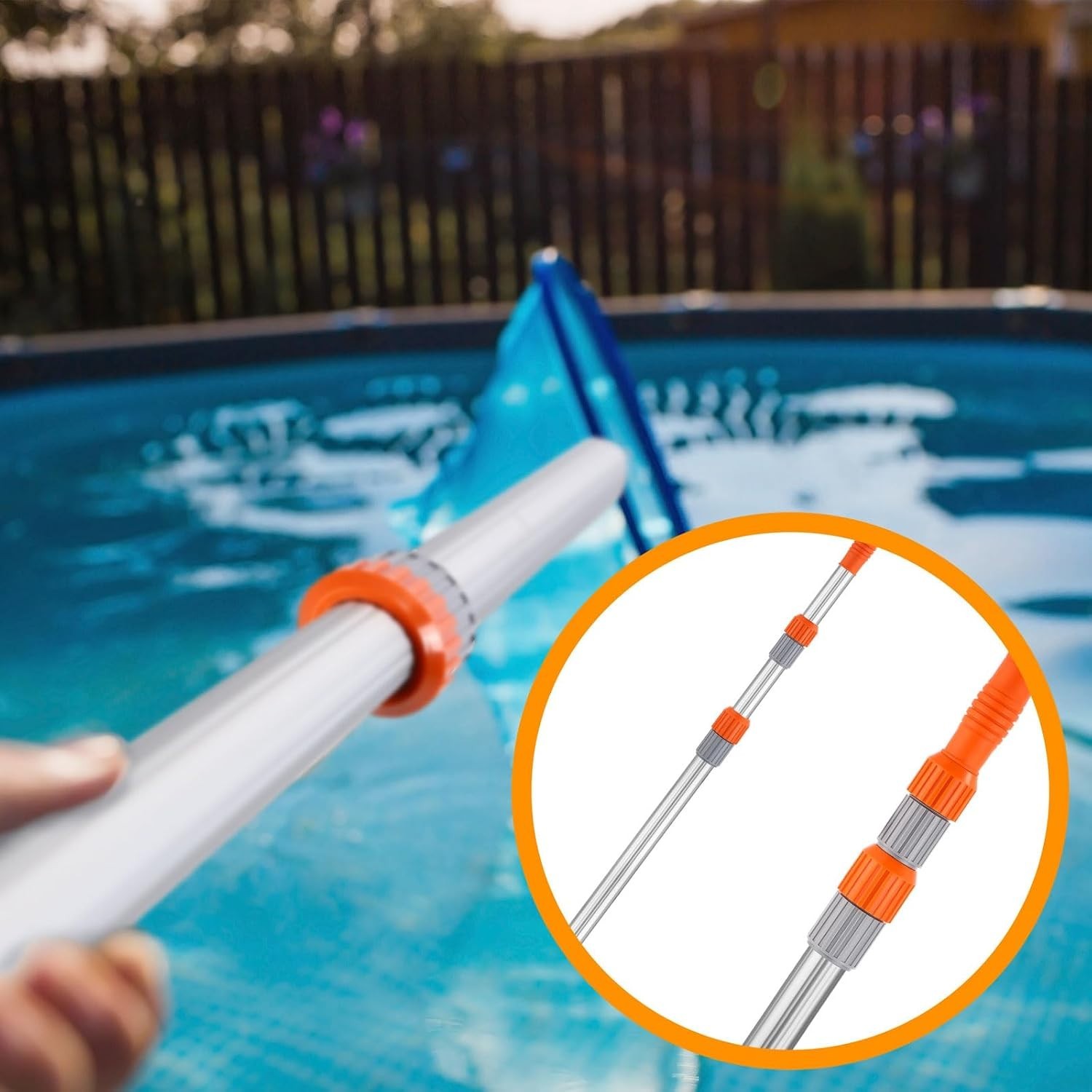 Universal Fit 16 ft Telescopic Pool Pole – Lightweight and Durable Cleaning Tool