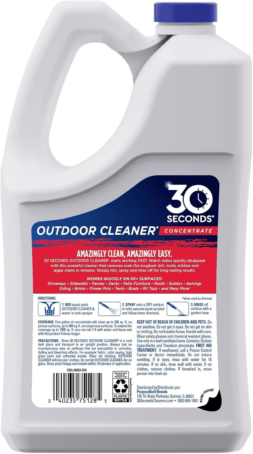 Powerful Mold & Mildew Cleaner – 1 Gallon Concentrate for All Outdoor Surfaces