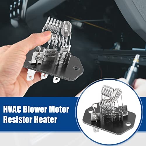 HVAC Blower Motor Resistor Heater Replacement – Pack of 1 Black Silver Tone