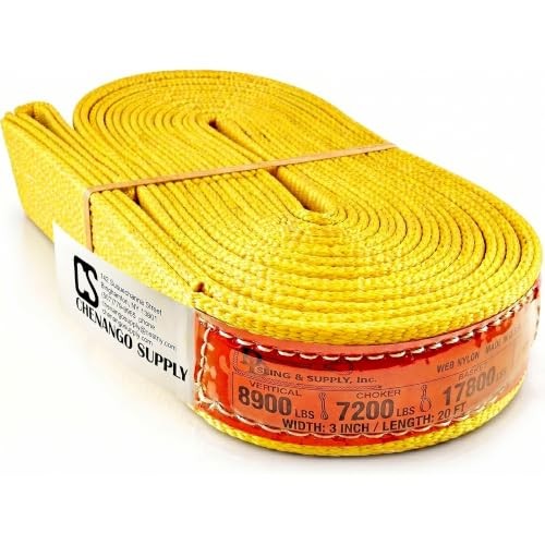 DD Sling 3 Inch x 20 Foot Nylon Lifting Sling – USA Made, 8,900 lb Vertical,