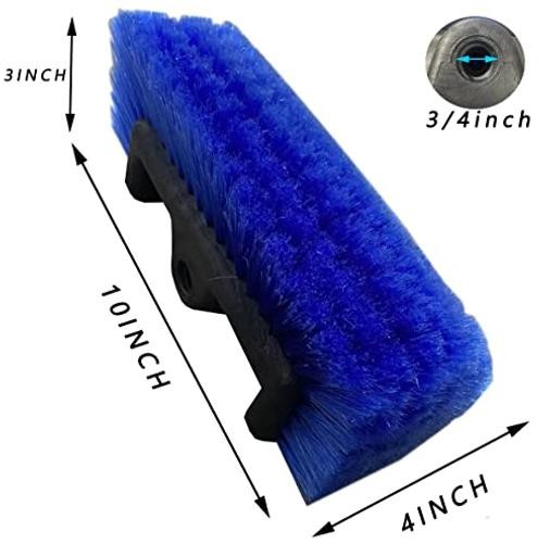 10&Prime; Flow-Thru Car Wash Brush Head, Blue Bristles, No Paint Scratch Cleaning