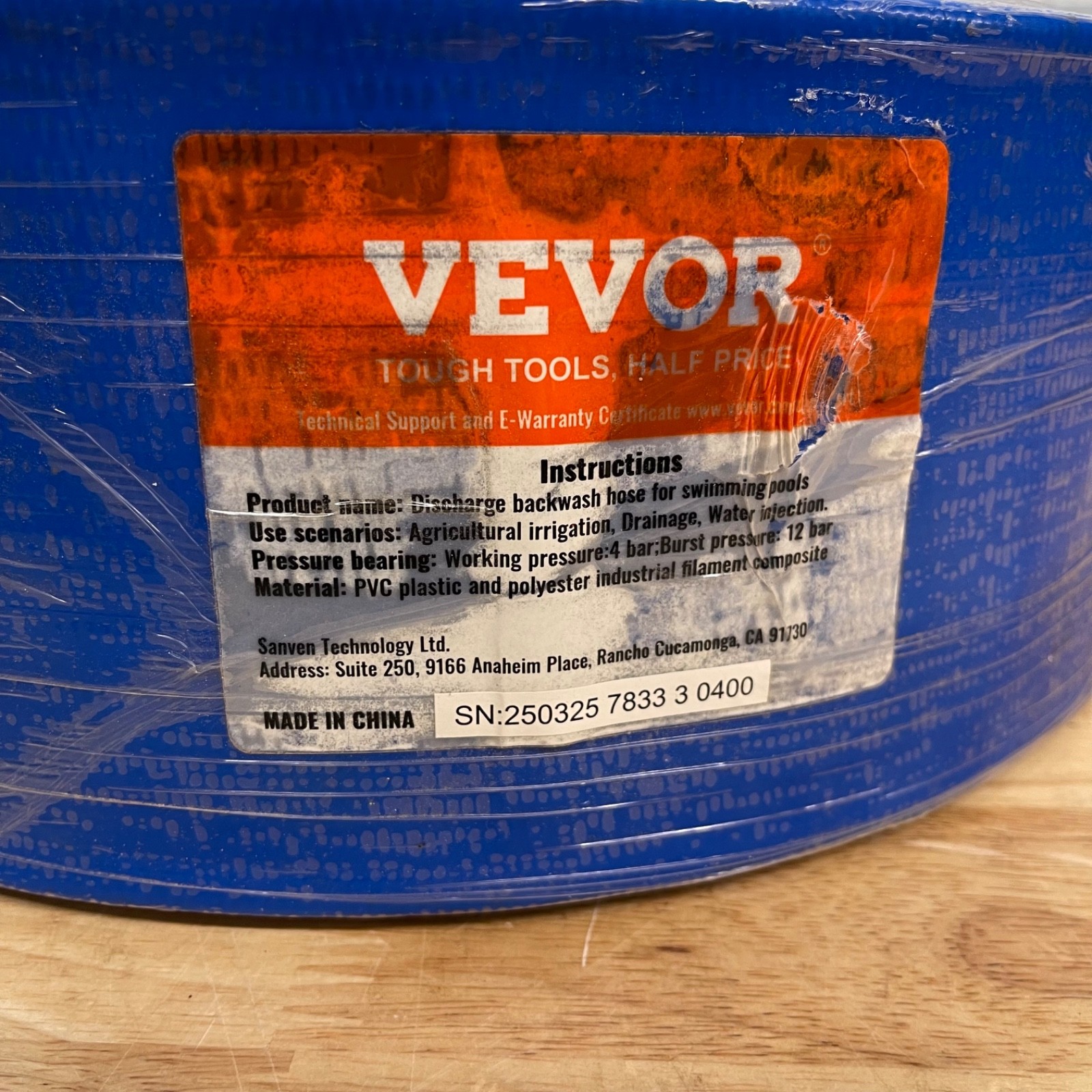 VEVOR Discharge Hose PVC Lay Flat Hose Backwash Drain Hose