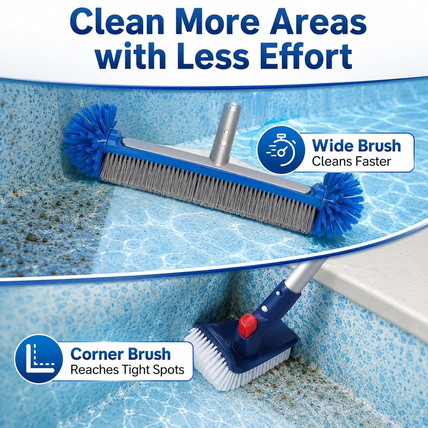 Professional Pool Leaf Skimmer Net Deep Bag Rake Heavy Duty Swimming Pool Clean