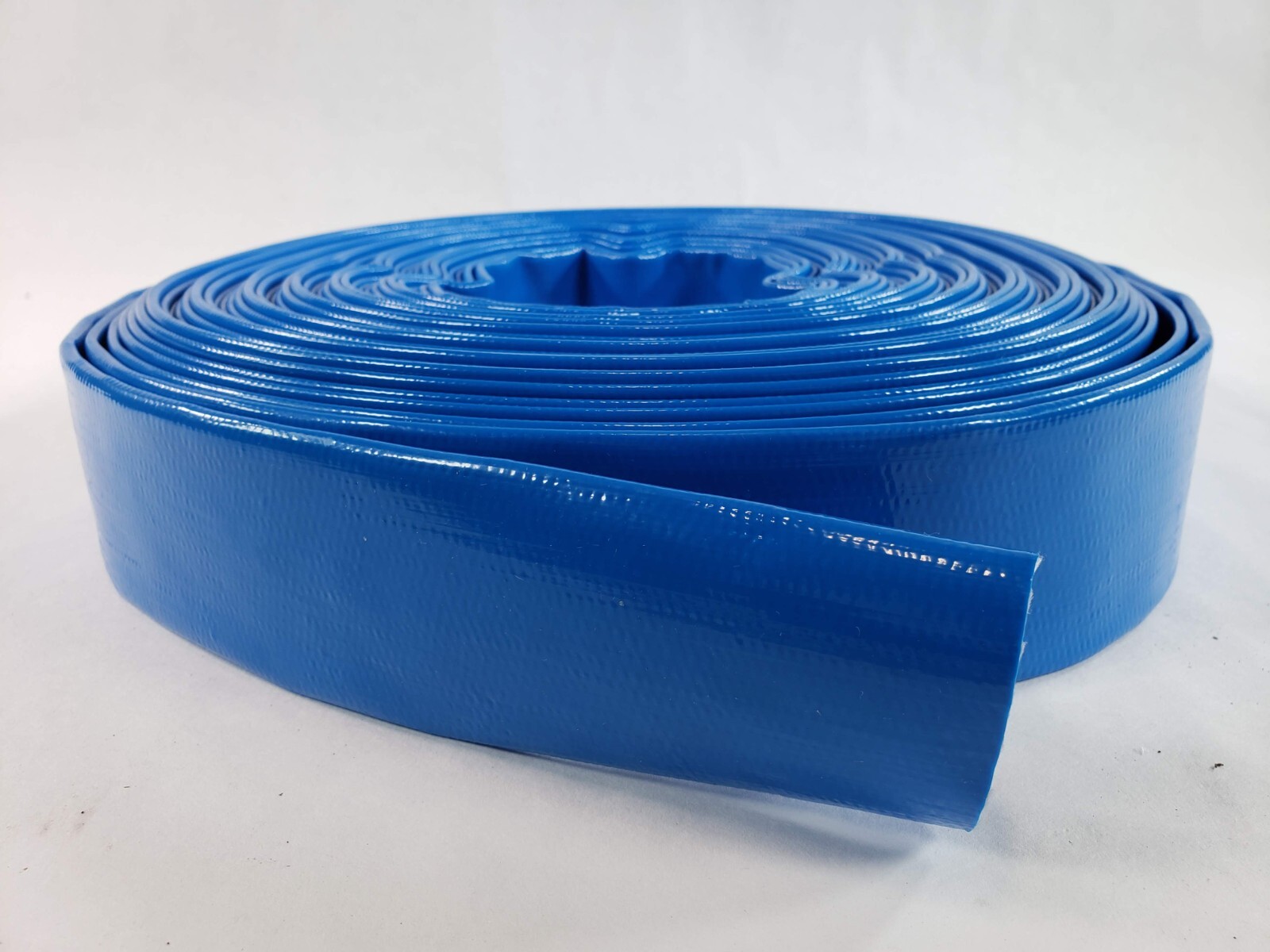 Discharge Hose 1 1/2 in x 100ft PVC Lay Flat Hose Backwash Drain Hose w/ Clamp