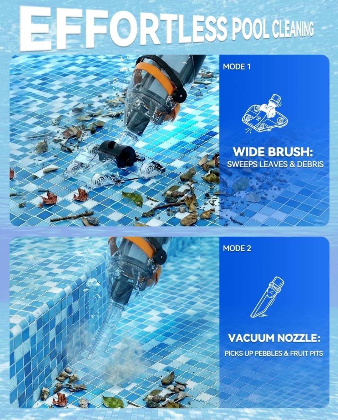 Wireless Remote Pool Vacuum, Cordless Pool Vacuum for Above Ground & Inground Po