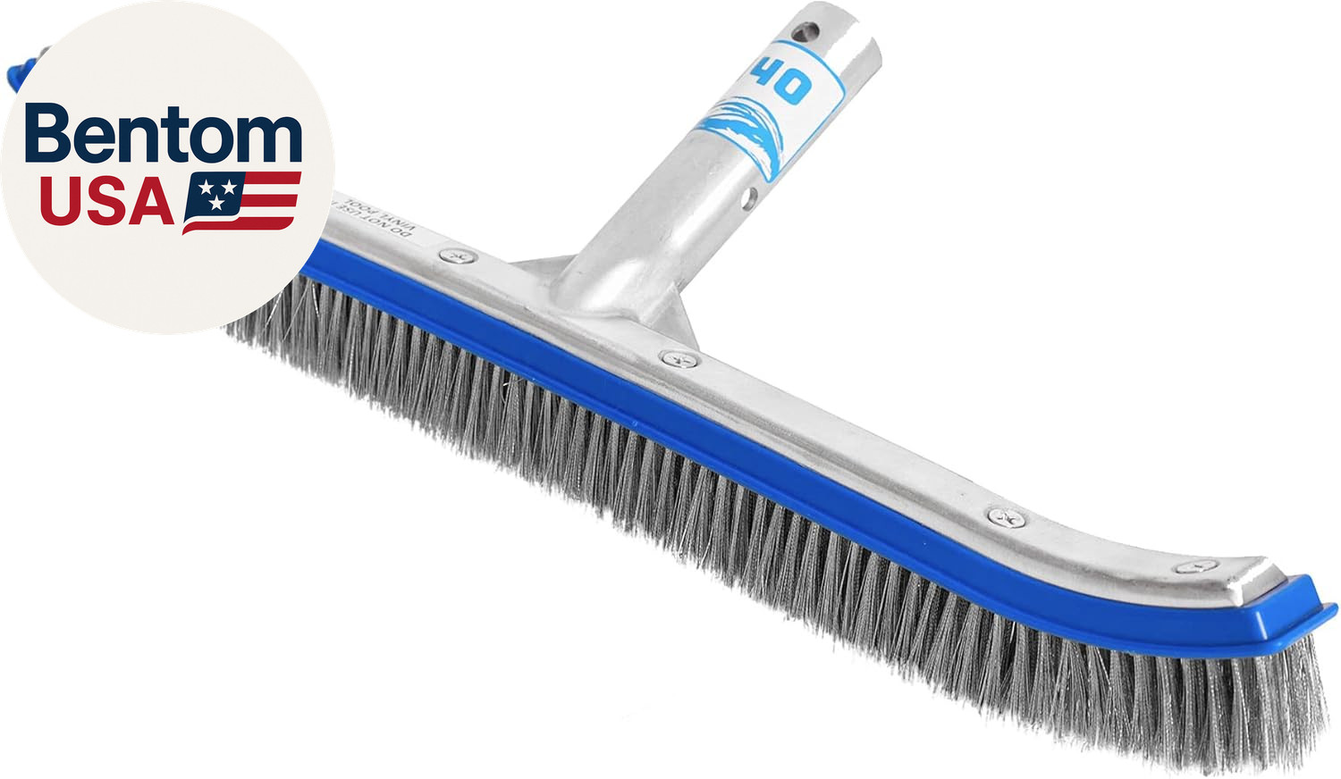 Heavy Duty Pool Brush – 18-Inch Extra-Wide Metal Brush Head with Stainless Steel