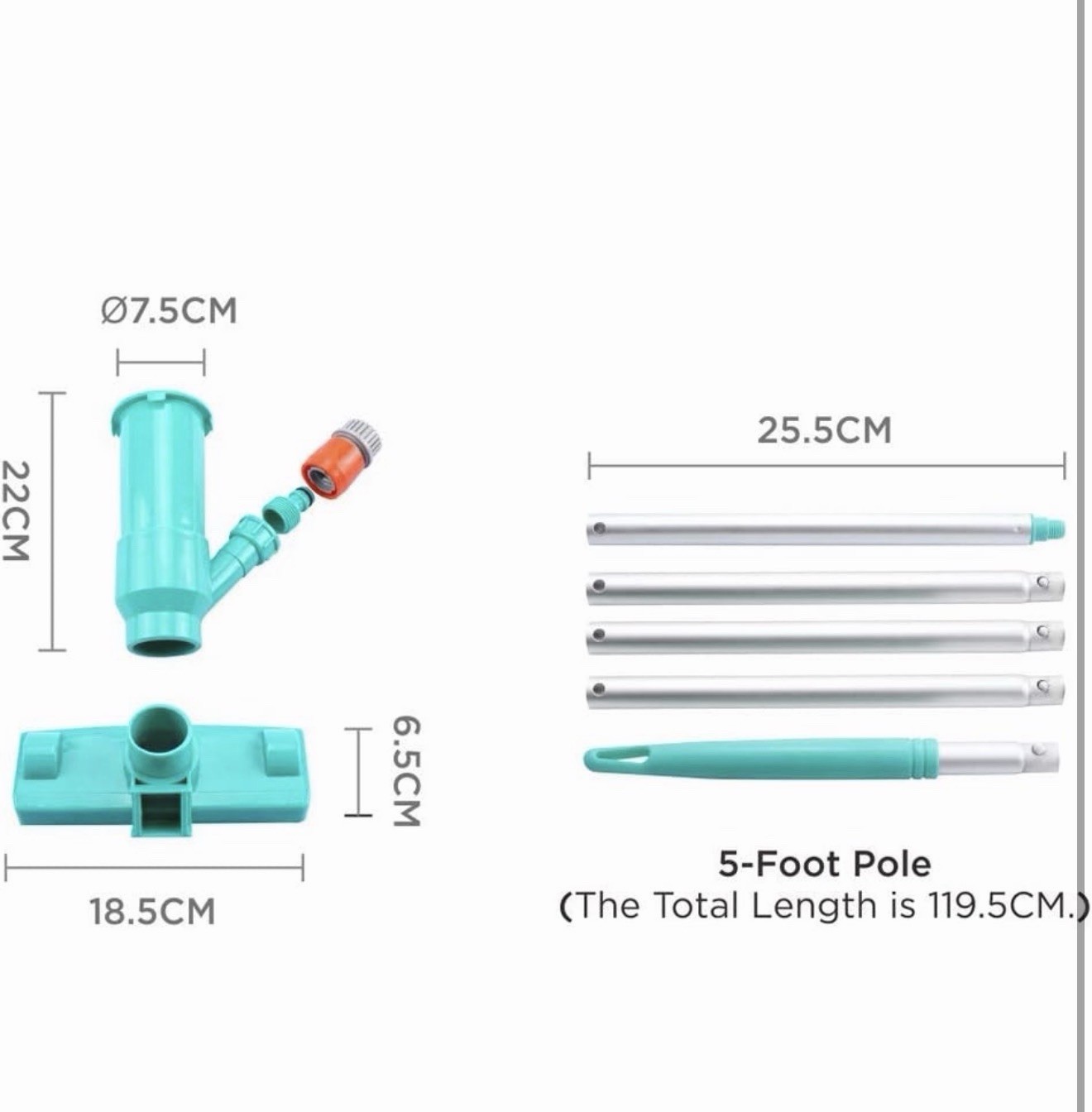 2-in-1 Pool & Pond Vacuum Cleaner with High Suction and Easy Assembly – 56.5&Prime;