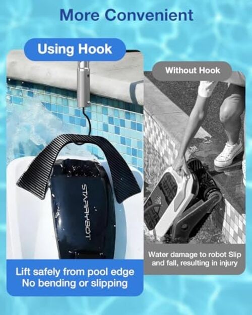 Hook for All Robotic Pool Cleaner, Stainless Steel Hook for Pool black
