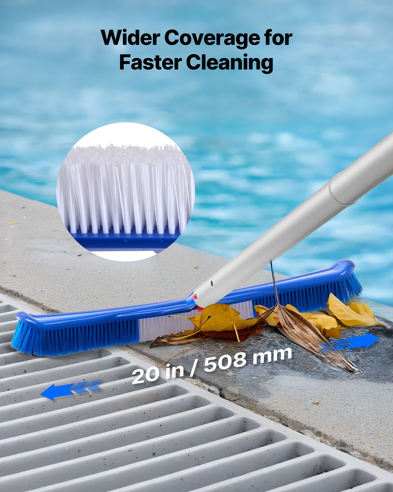 VEVOR Swimming Pool Cleaing Kit with Leaf Skimmer Bag Rake Nets & 2 Brush Heads