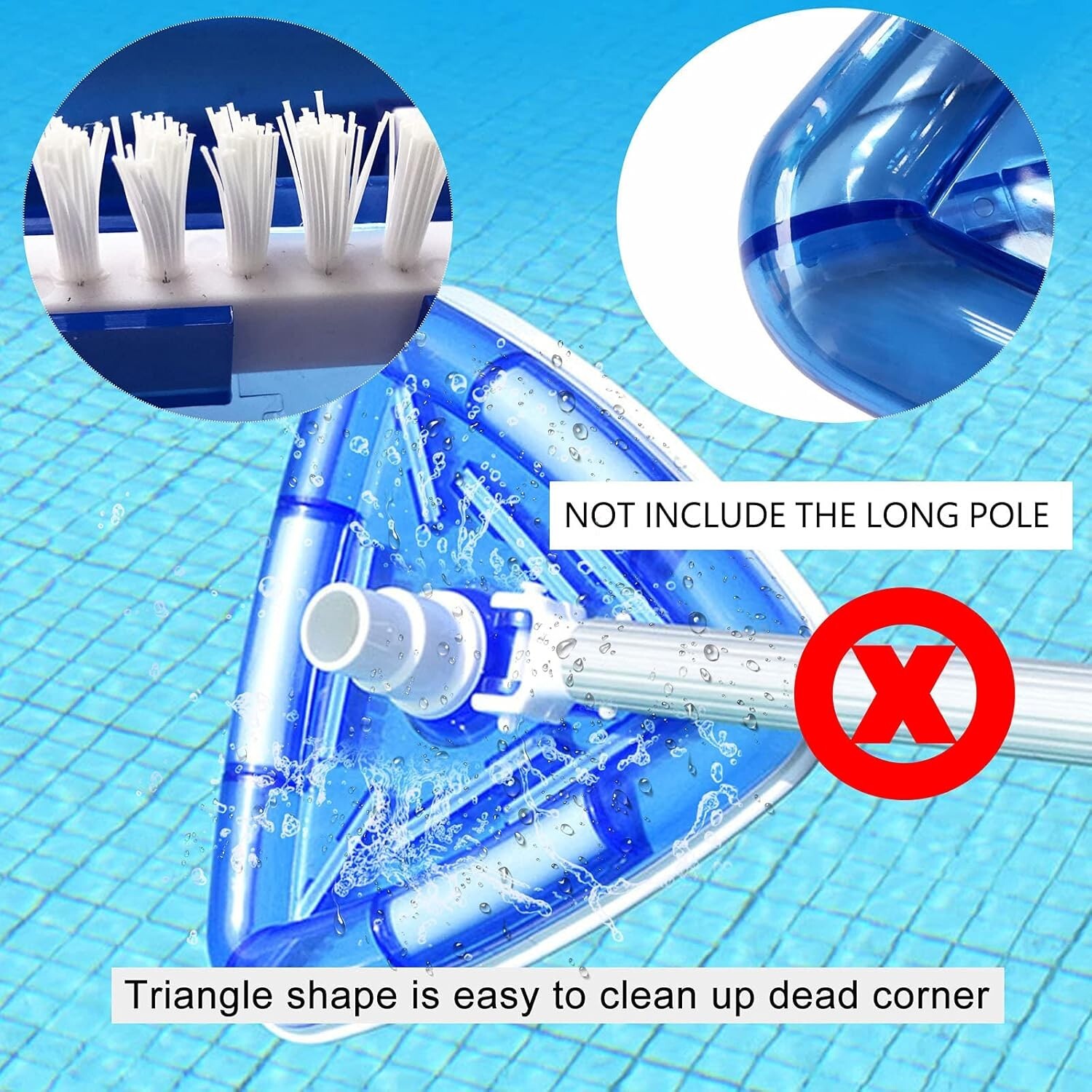 11&Prime; Weighted Pool Vacuum Head, Pool Cleaners Vacuum Head with Nylon Side Bristle