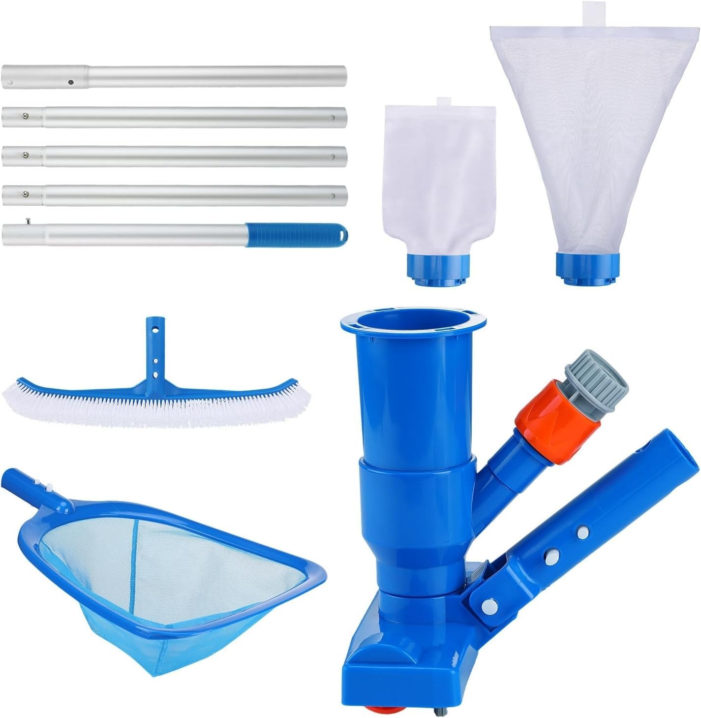 Complete 3-in-1 Pool Cleaning Solution for Above Ground Pools with 6.2ft Pole