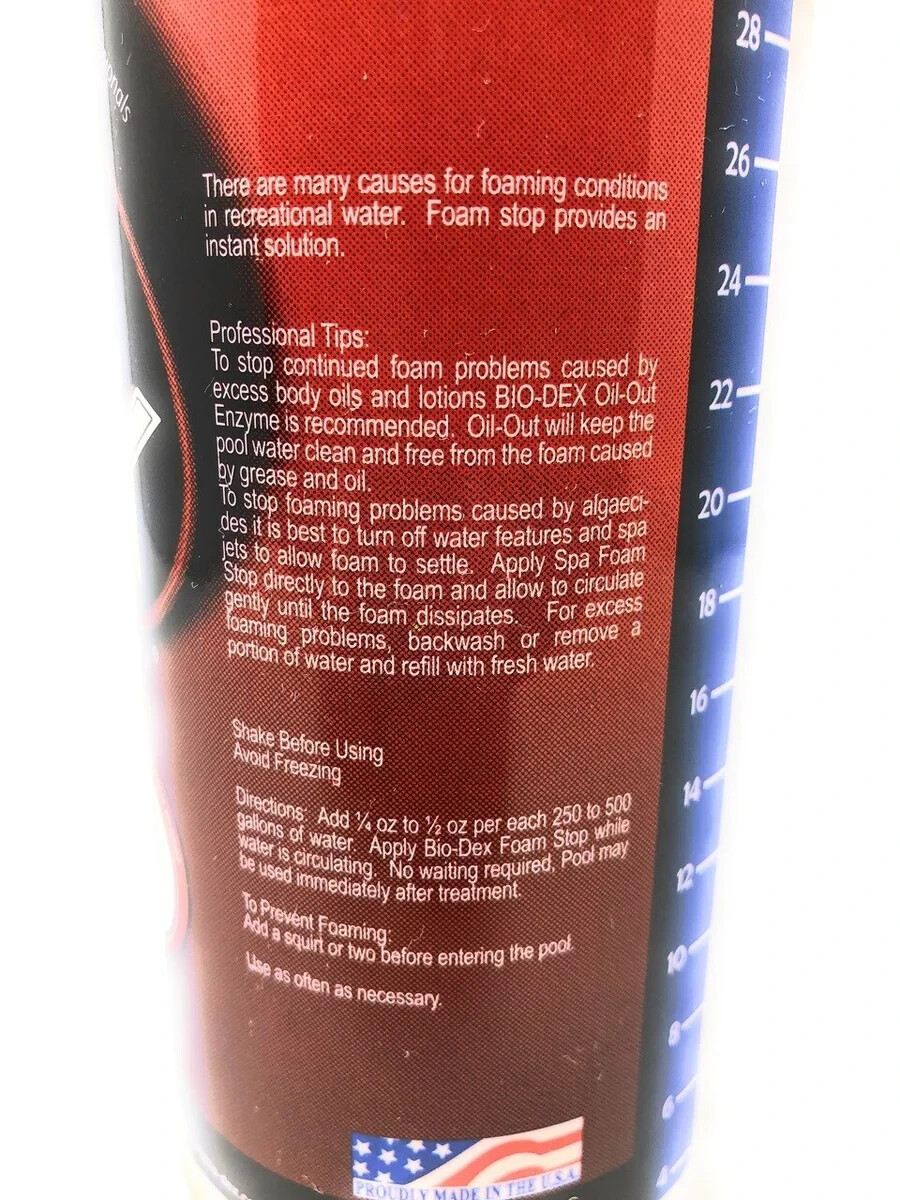 Bio-Dex Laboratories Spa Foam Stop (32 Oz.)