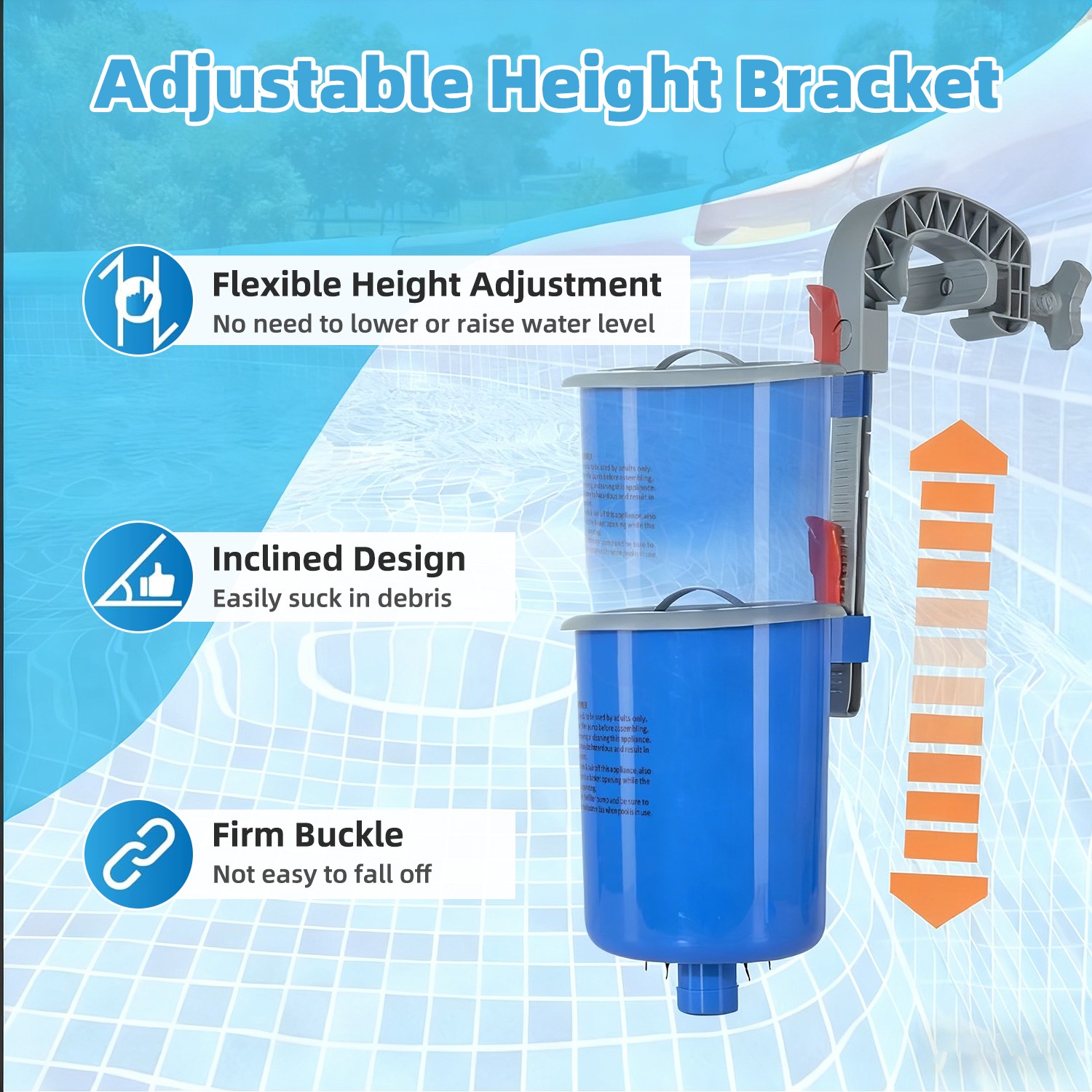 Adjustable Clip Hanging Pool Debris Filter–For Above Ground Floating Dirt&Leaves