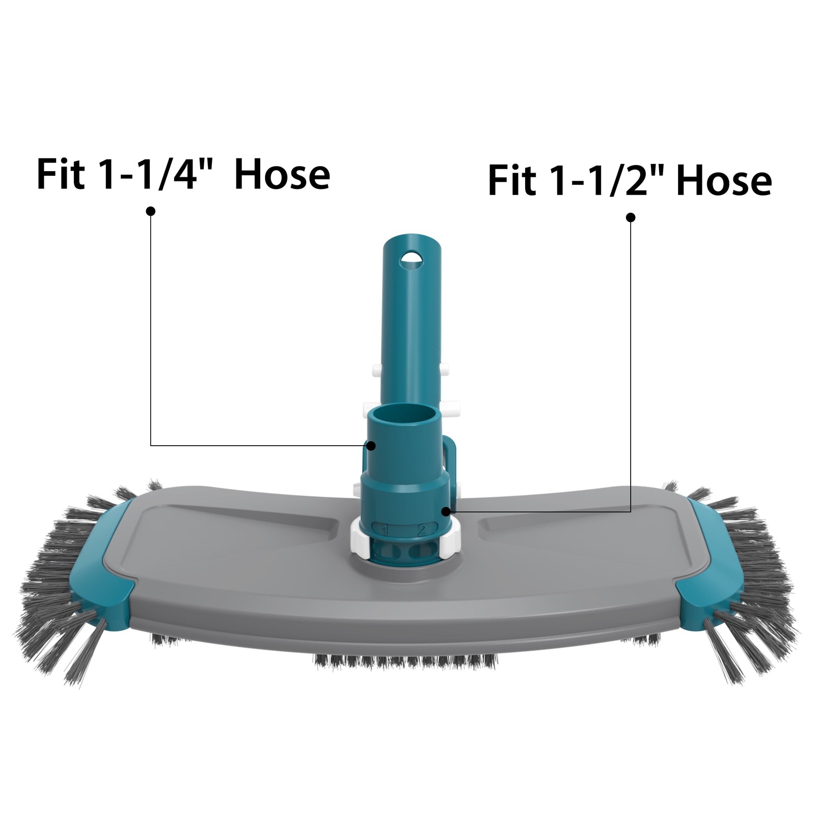 Bluescape Teal & Gray 14in Pool Vacuum Head with Air Valve and PP Bristles