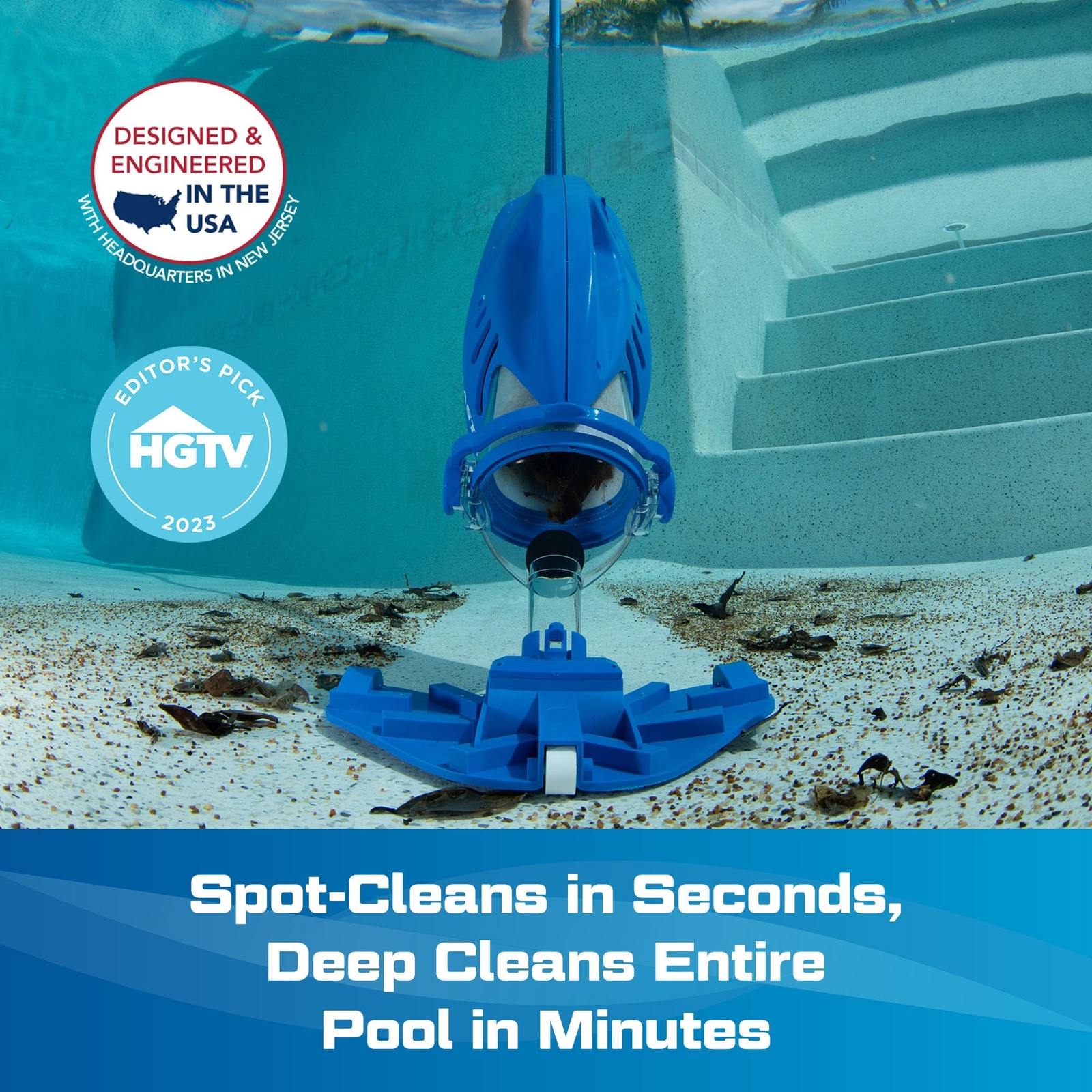 Max Cordless Pool Vacuum For Deep Cleaning & Strong Suction Handheld Rechargeabl