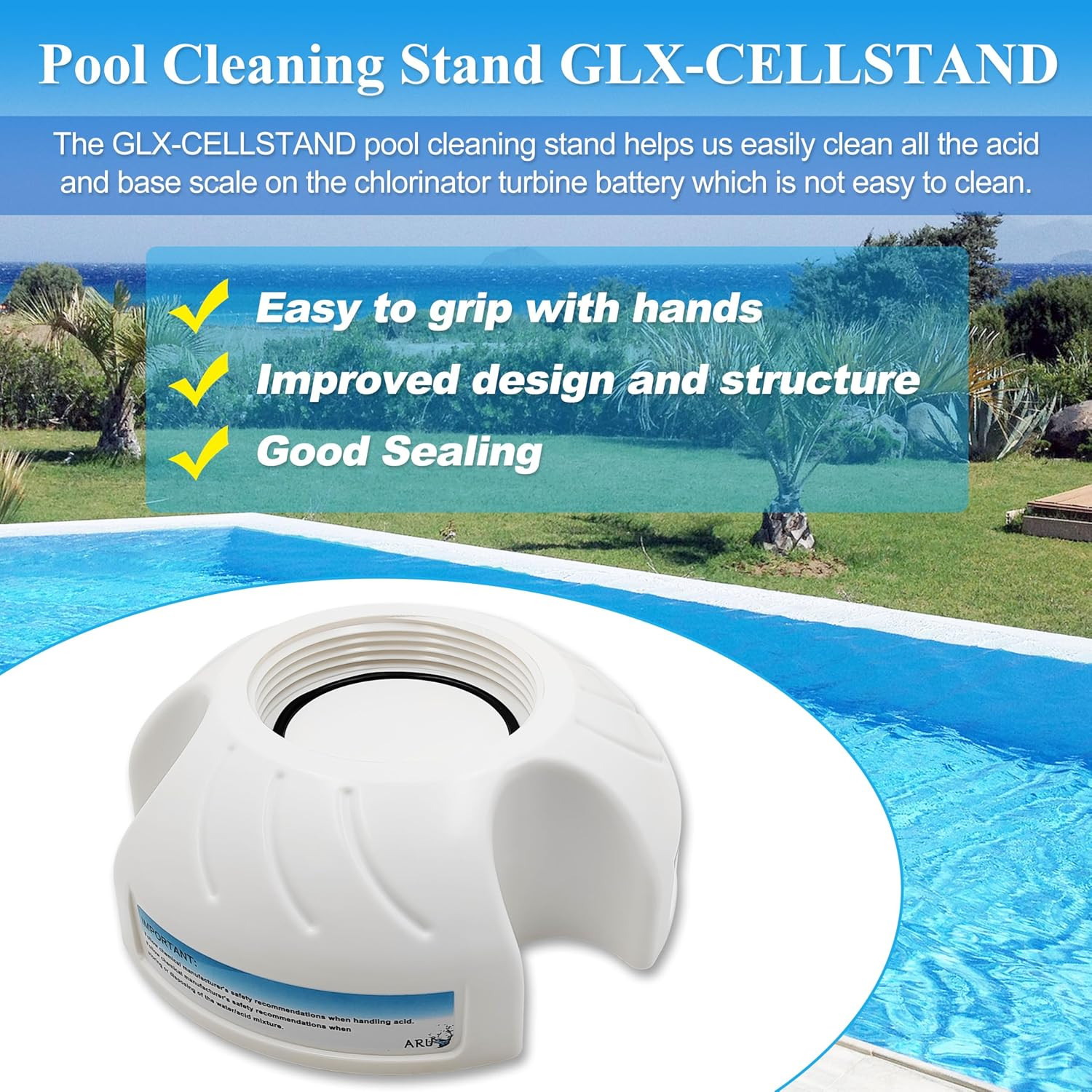 GLX-CELLSTAND Pool Cleaning Stand Replacement for Hayward Turbo Cells | Washing