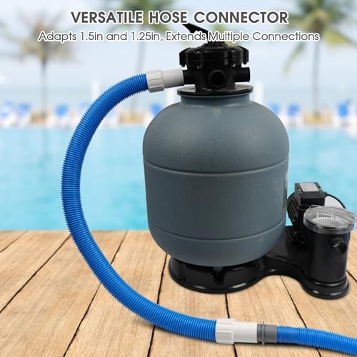 Pool Hose Adapter Connector Coupling 1-1/4&Prime; or 1-1/2&Prime; Plastic Pool Grey-2
