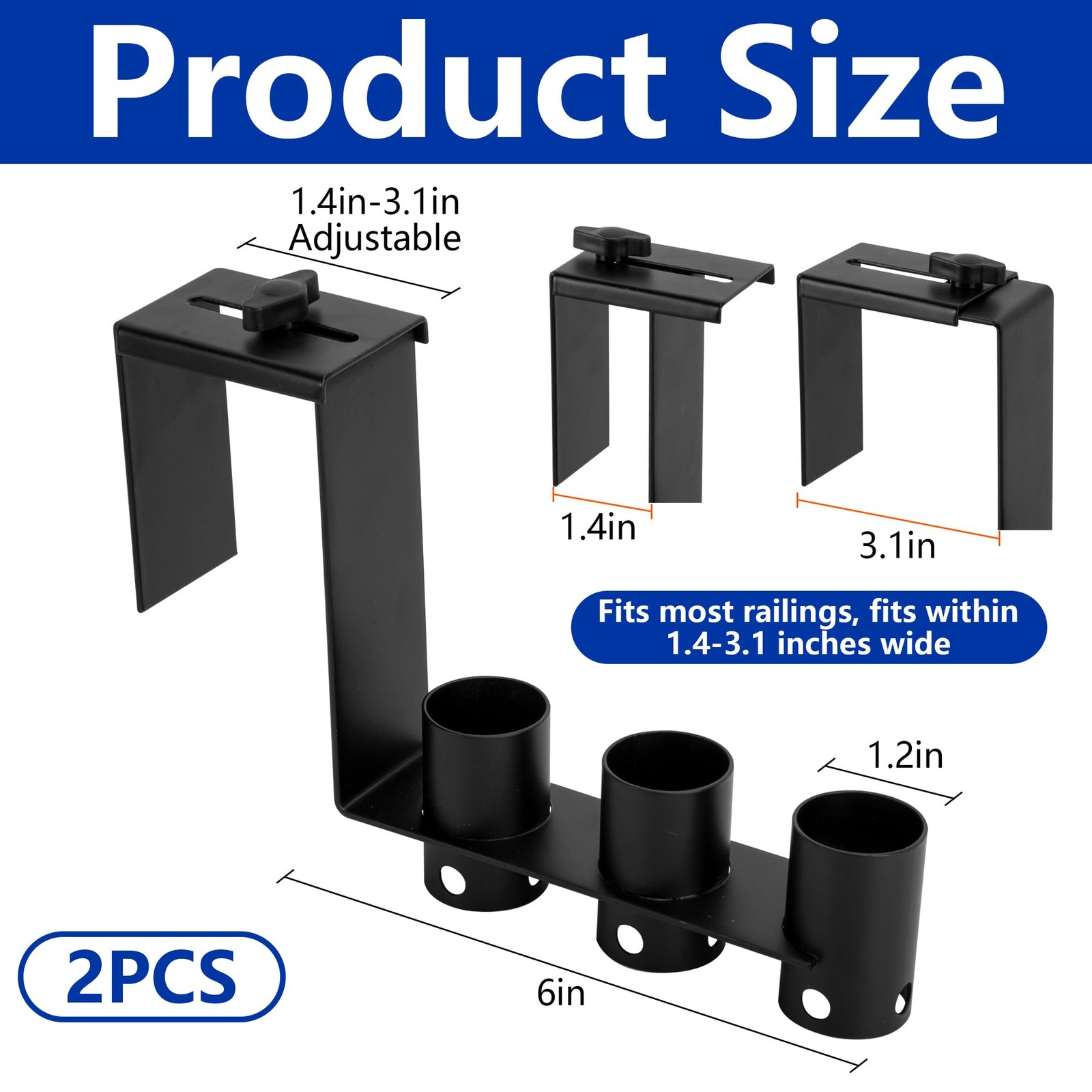 2 Pcs Adjustable Pool Fence Hooks, Metal Pool Fence Hangers Suitable for 1.4-…