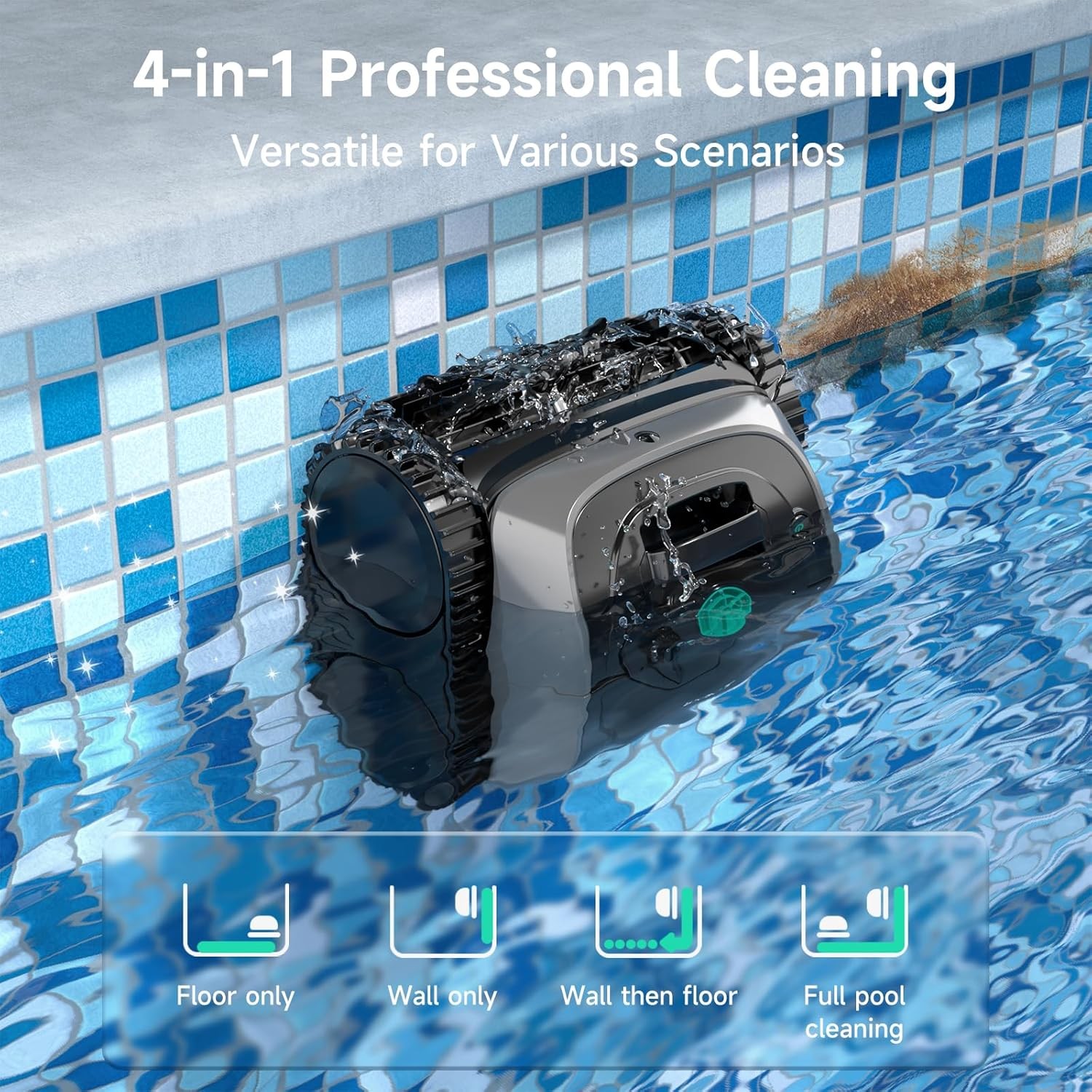 WYBOT C1 Pool Cleaner Wall Climb Cordless Robotic Pool Cleaner In-Ground Pools