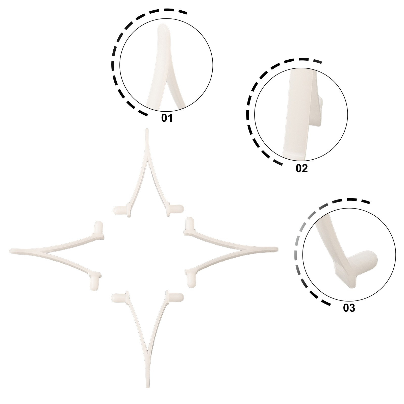 4 Pcs V-shaped Wishbone Spring Clip For Swimming Pool Telescopic Poles Tools
