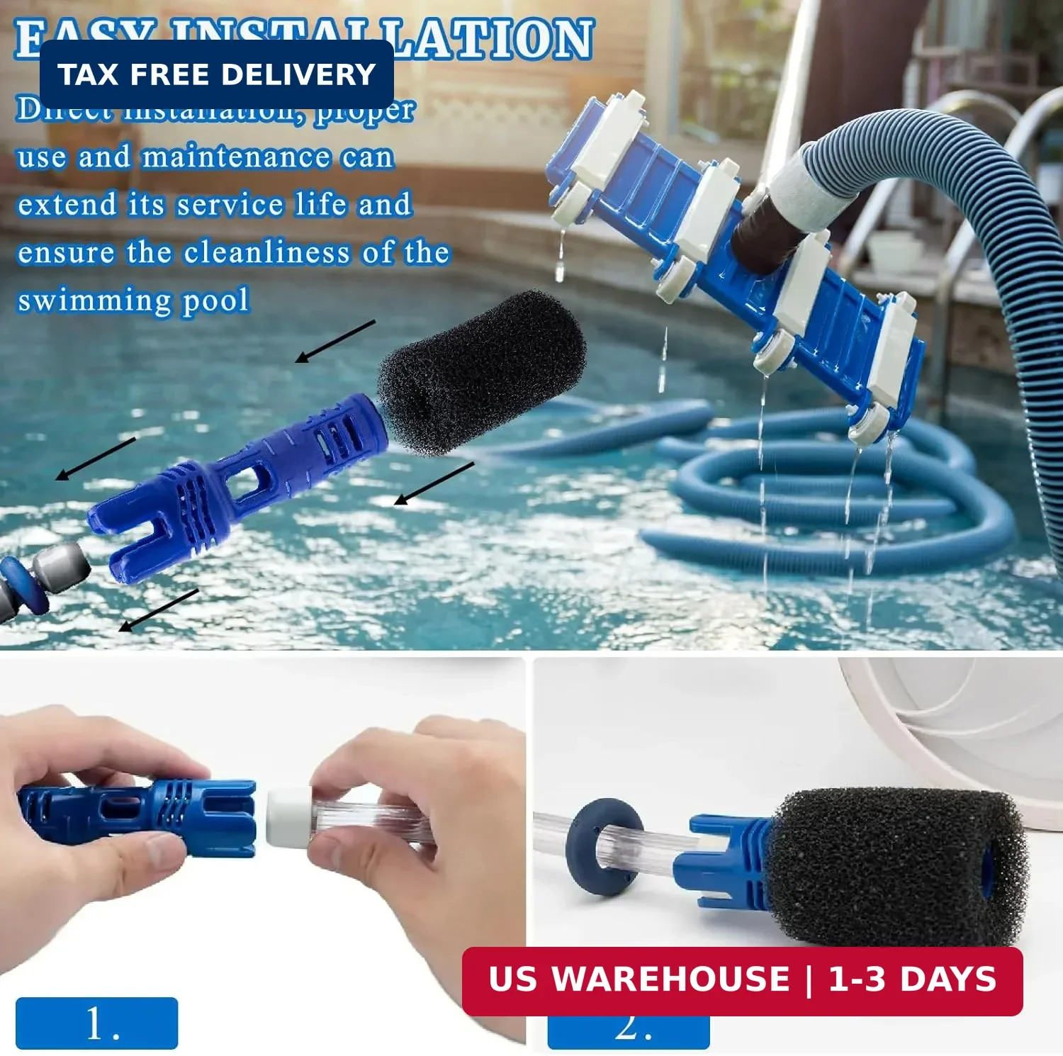 Pool Cleaner Sweep Hose Tail Scrubber and Prefilter Sponge Kit Fit for Polaris 3
