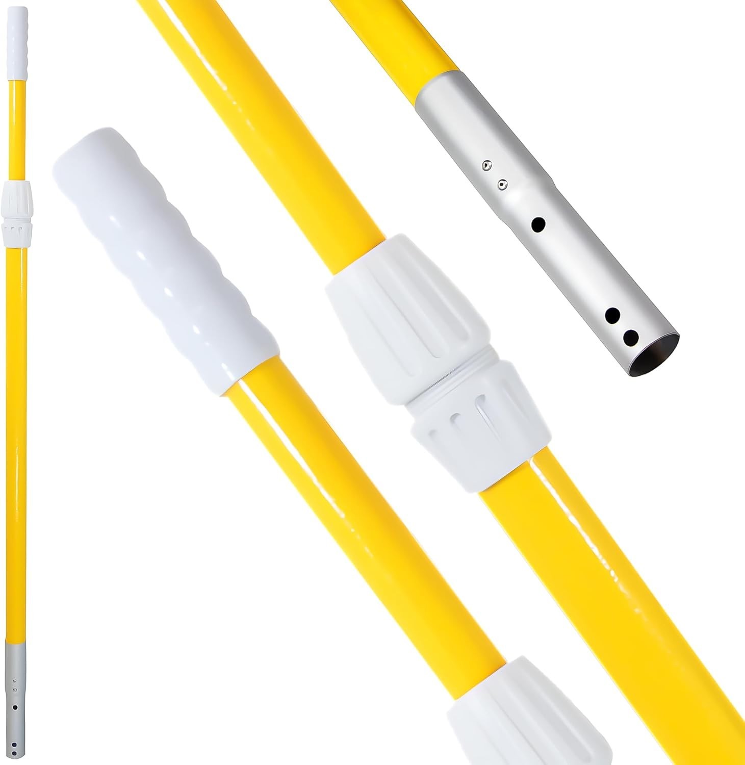 HydroTools Fiberglass Telescopic Pool Pole 8-16ft Adjustable for Skimming & C…