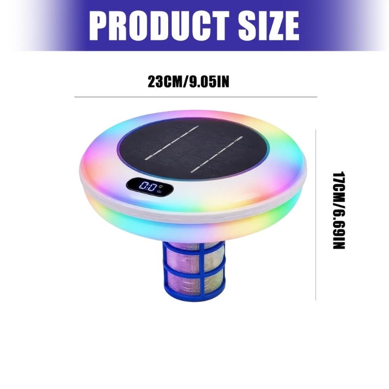 Solar Pool Ionizer Floating Pool Accessory with Solar Top for Home Pools