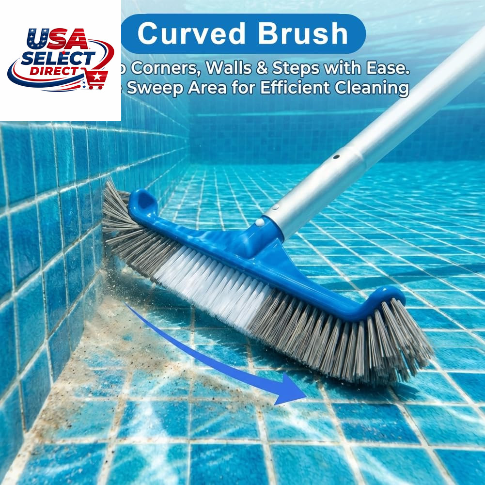 Swimming Pool Cleaning Kit with Skimmer Net & Brush – 56 Inch Pole