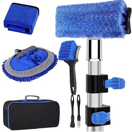 5-12ft Car Wash Kit,8 Piece,Thickened Aluminum Telescopic Rod,Cleaning