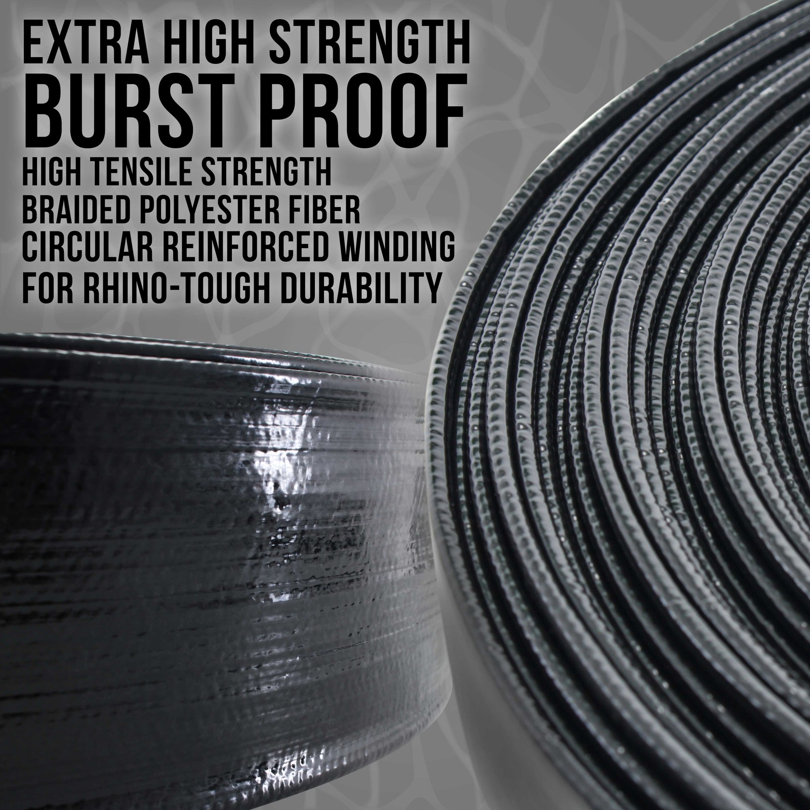 U.S. Pool Supply Black Rhino 1-1/2&Prime; x 25&prime; Pool Backwash Hose with Hose Clamp