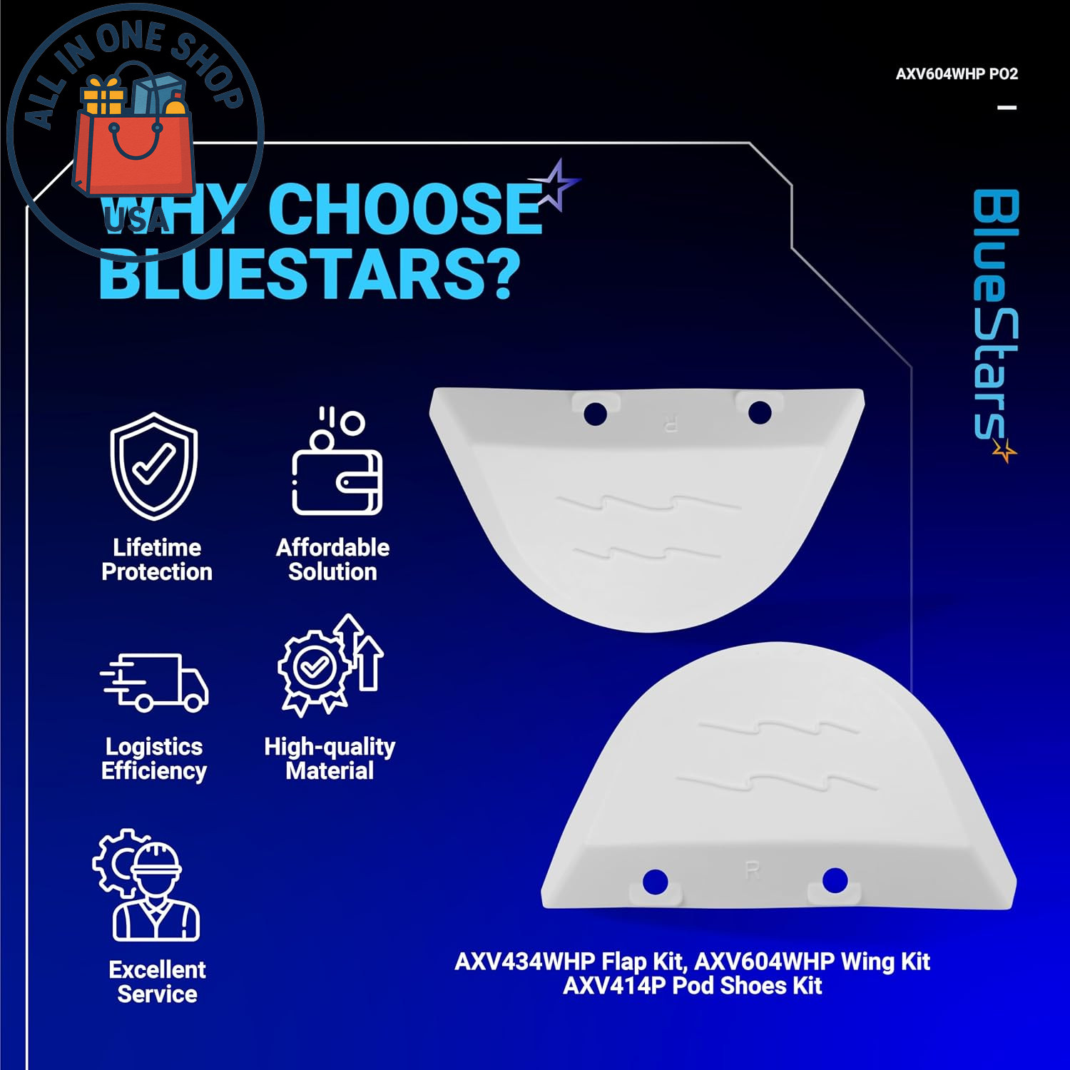 AXV604WHP Replacement Wing Kit for Hayward Pool Cleaners