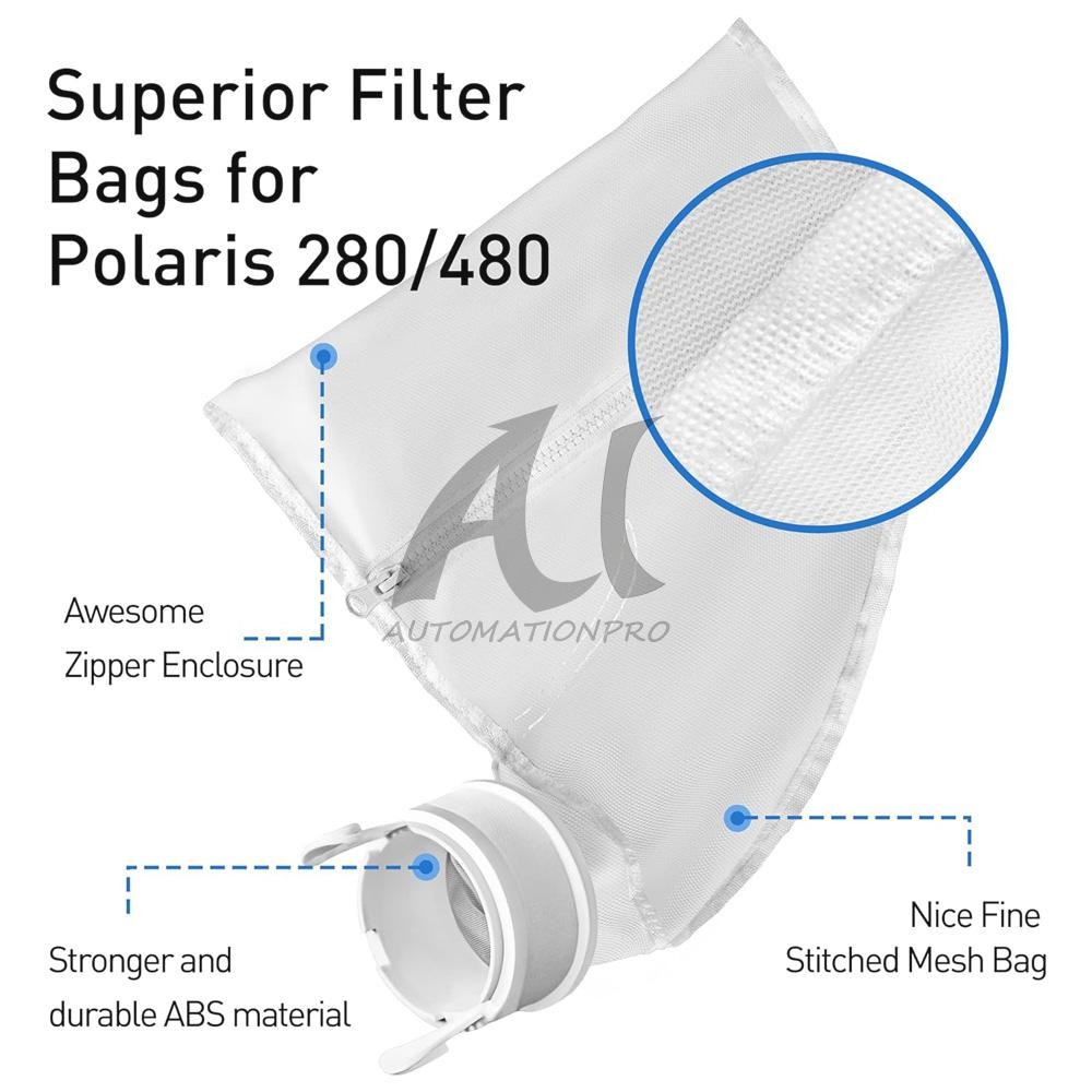 2/4 Pack Pool Cleaner Bags for Polaris 280 & 480 Replacement K13 K16