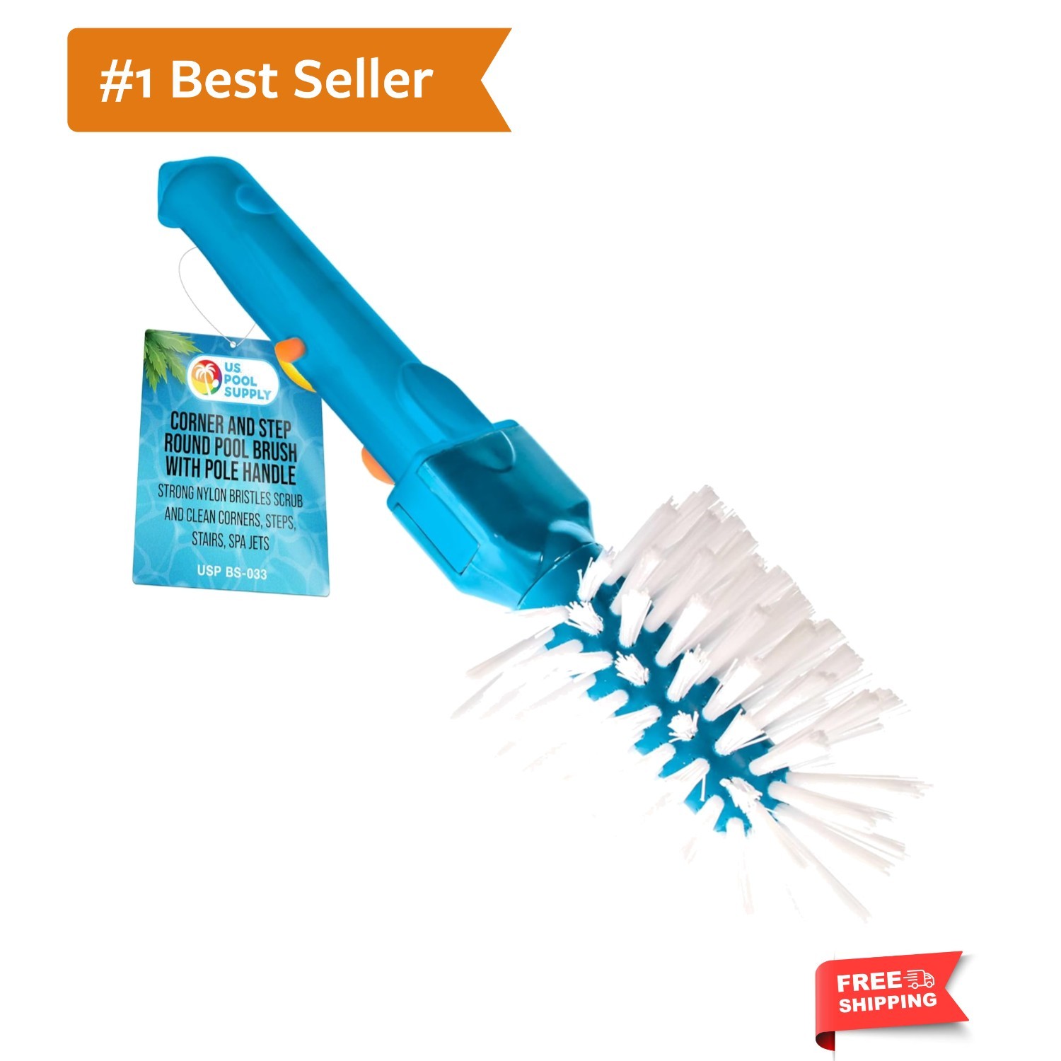 Pool Brush Head for Inground Pools, Hot Tub, Spa – Corner and Step Pool Scrub…