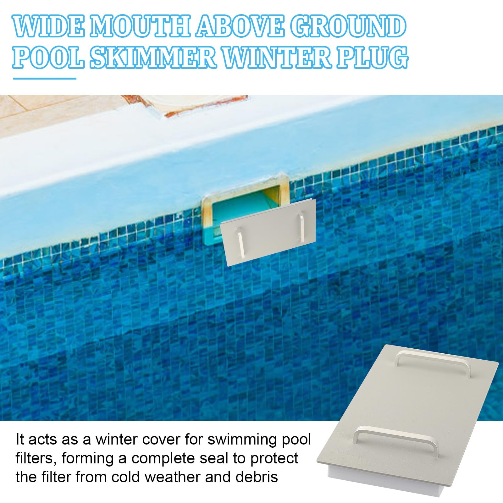 Above Ground Wide Mouth Skimmer Plug 11-1/2&Prime; x 4-7/8&Prime; Pool Skimmer Winter Plu…