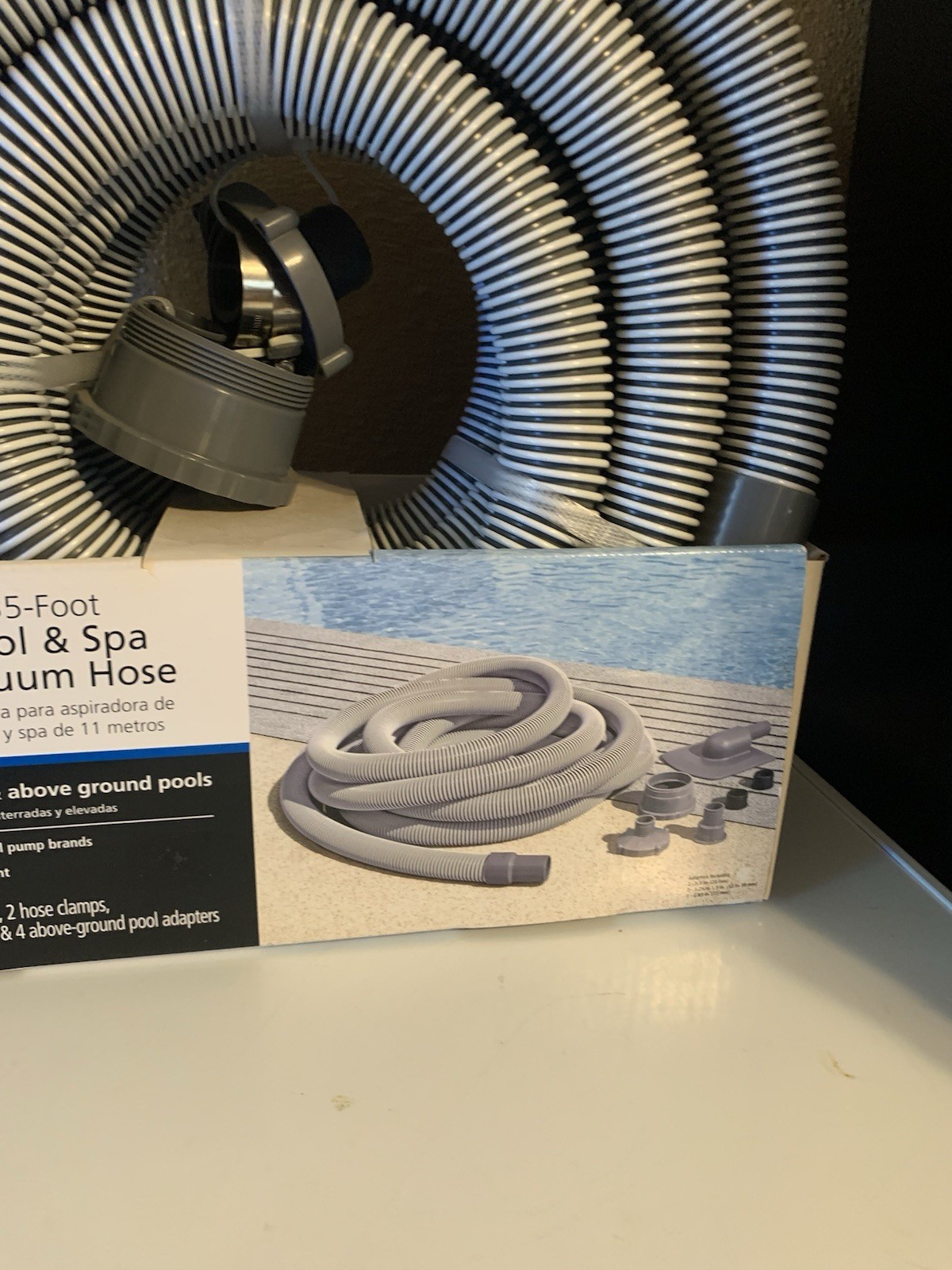 BRAND NEW Mainstays 35 ft. Pool & Spa Vacuum Hose With Adaptors 1.25”- 1.5”