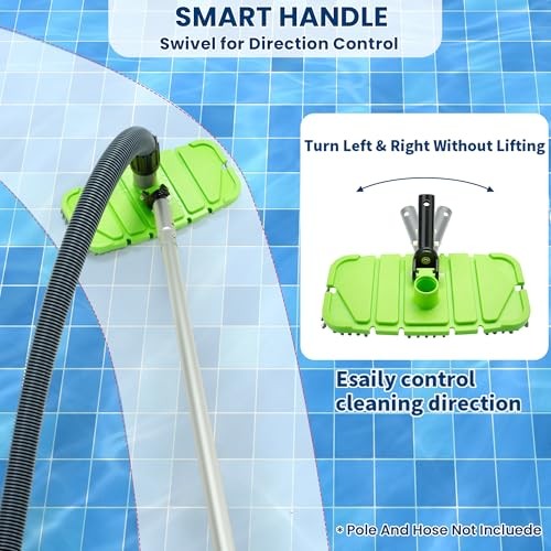 Pool Vacuum Head with Brush,Weighted & Flexible Body,for Inground/Above