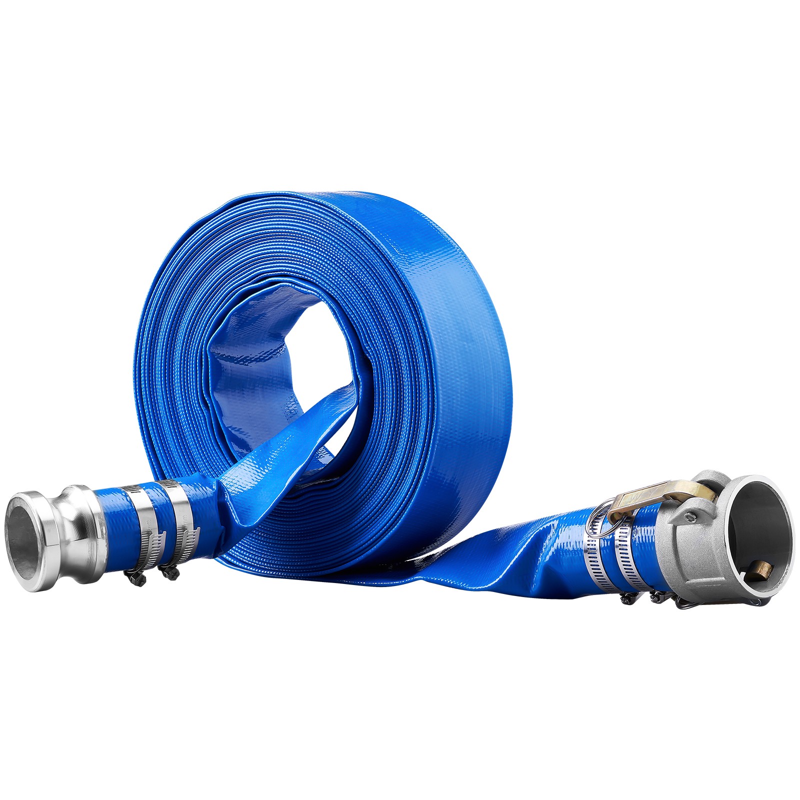 Uimoso Backwash Hose PVC Discharge Hose 2 in x 50 ft with Camlock C & E Fittings