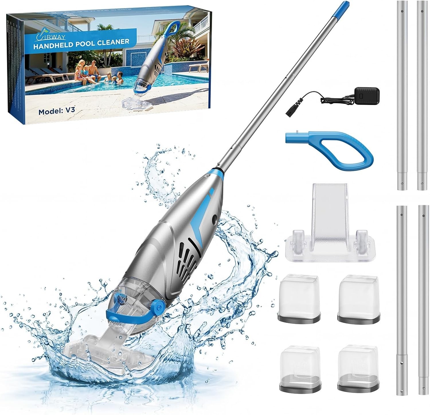 V3 Pool Vacuum for Pebbles & Algae – 118 Inch Depth Cleaning »