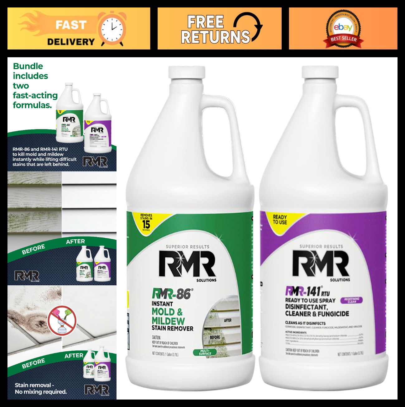 DIY Mold Remover Bundle – Complete Mold Killer & Stain Remover Kit, 2x 1-Gallon