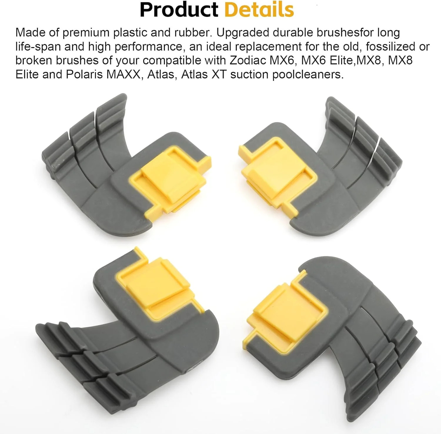 8-Pack Parts Brush Compatible with Zodiac Pool Cleaner Parts, High-Performance M