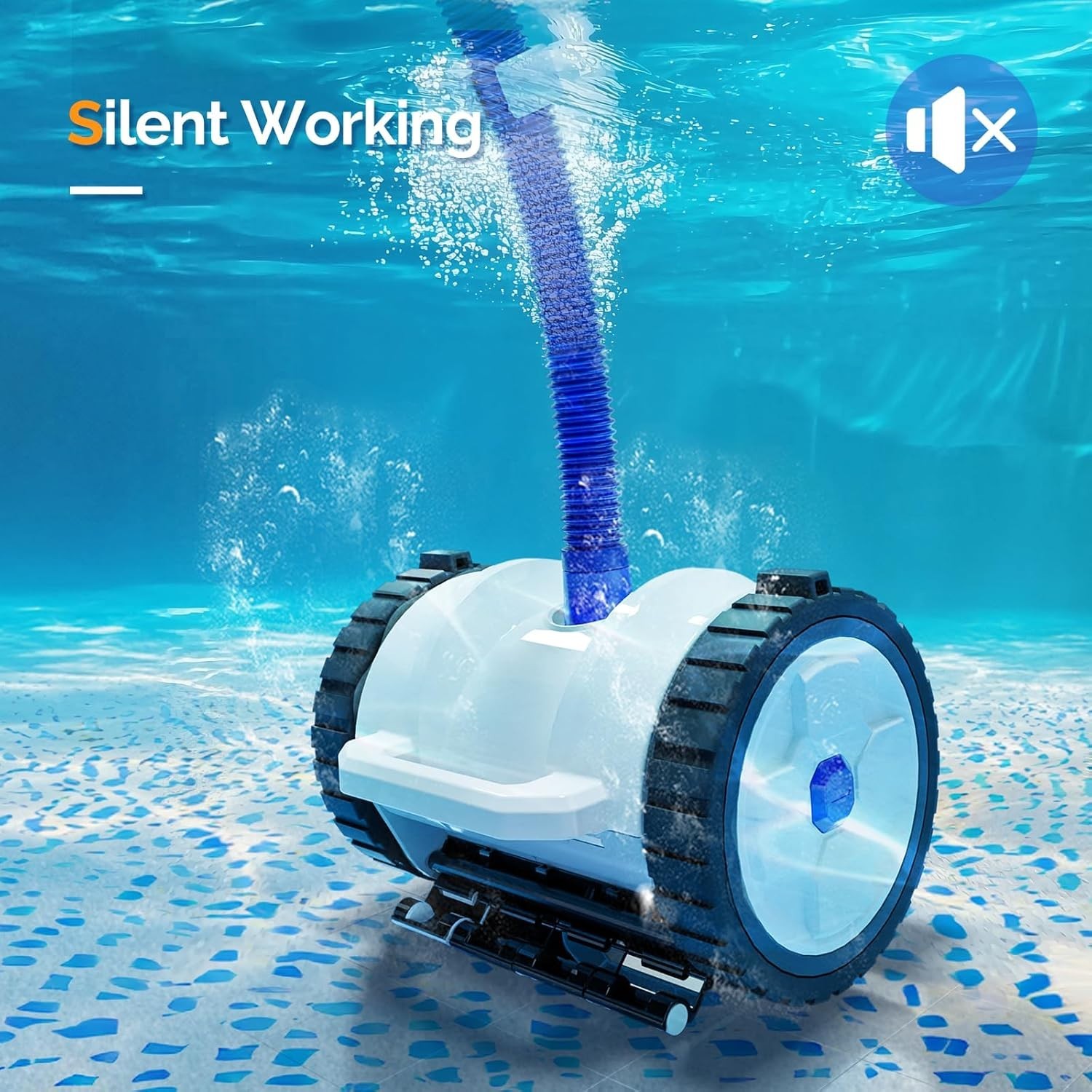 2025 Pool Vacuum Cleaner Suction Side Wall Climbing Automatic Sweeper 40ft Hose