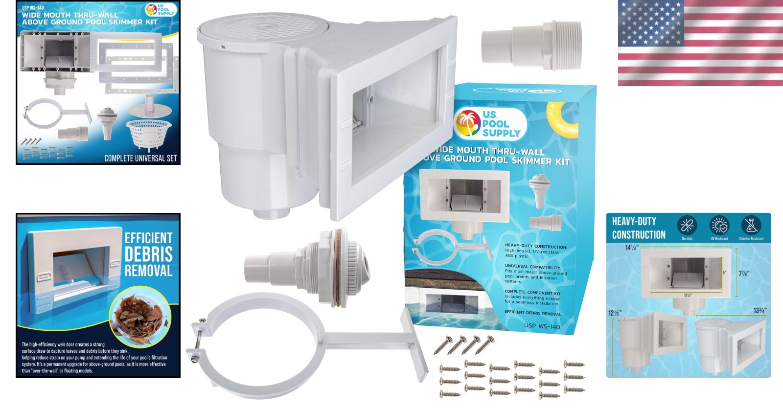 Ultimate Universal Thru-Wall Pool Skimmer Kit – High-Impact ABS, Upgrade