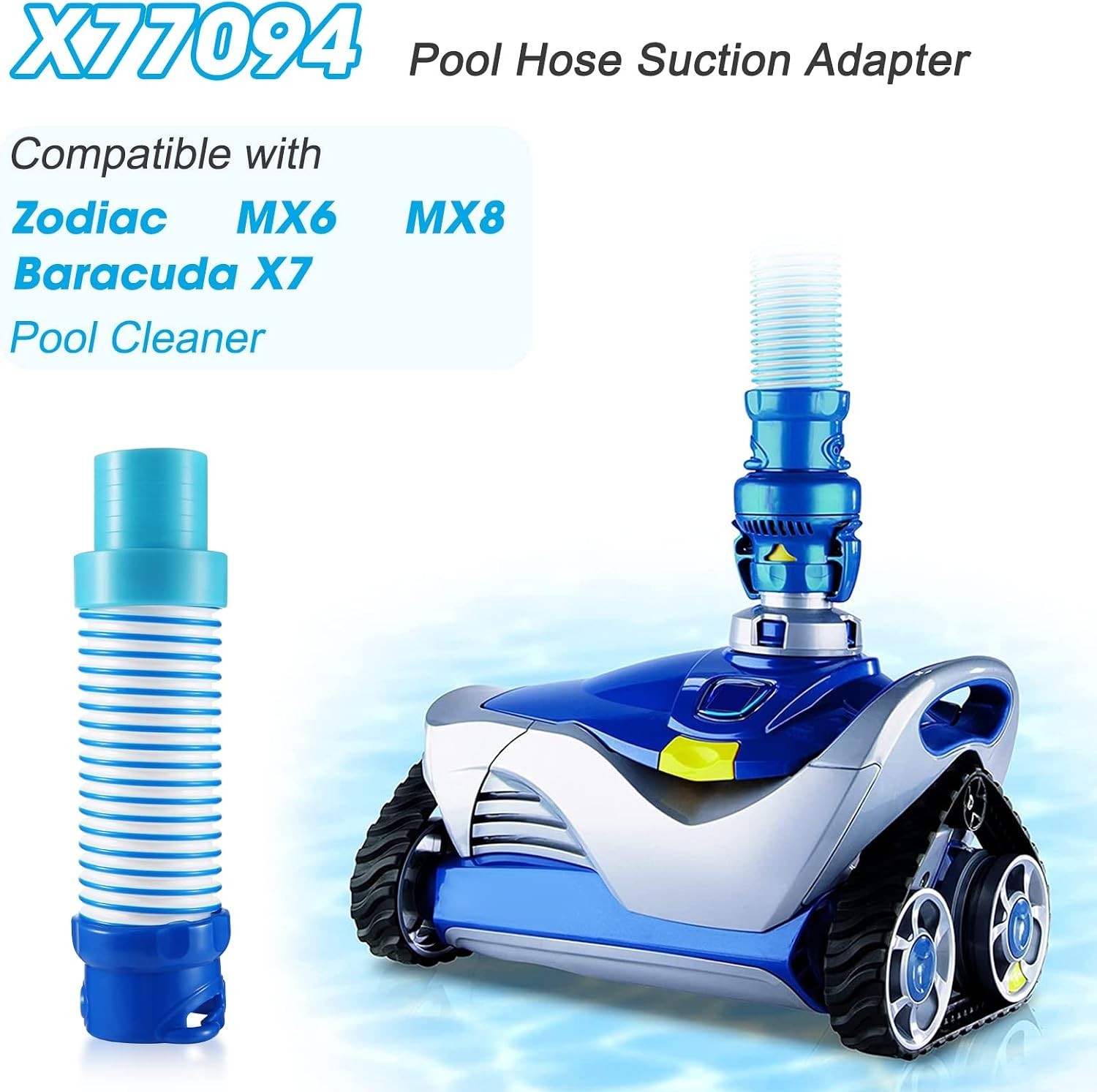 X77094 Pool Vacuum Hose Adaptor, Suction Adapter for Zodiac MX6 Baracuda MX8 X7