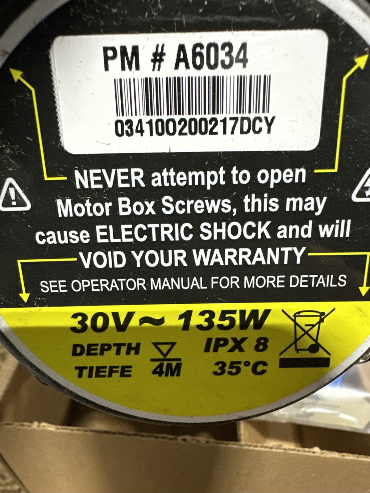 AQUABOT POOL ROVER CLEANER PUMP MOTOR PART #A6034 S1A6018 NEW